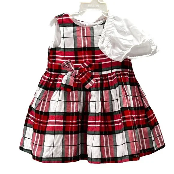 Carter's | Dresses | Carters Christmas Dress Size 9m 9 Months Red Green  Plaid With Bloomers Baby | Poshmark